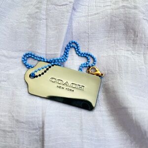 Coach metal tag necklace/bag charm